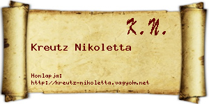 Kreutz Nikoletta névjegykártya